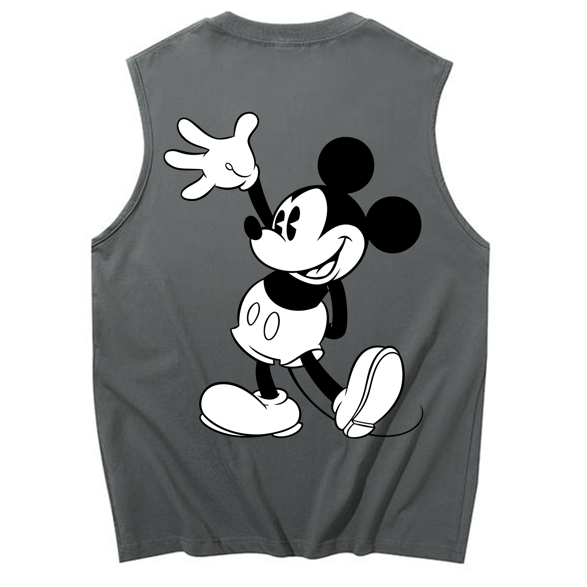 ミッキーマウス Mickey Mouse コットン100％タンクトップ（背面プリント）
